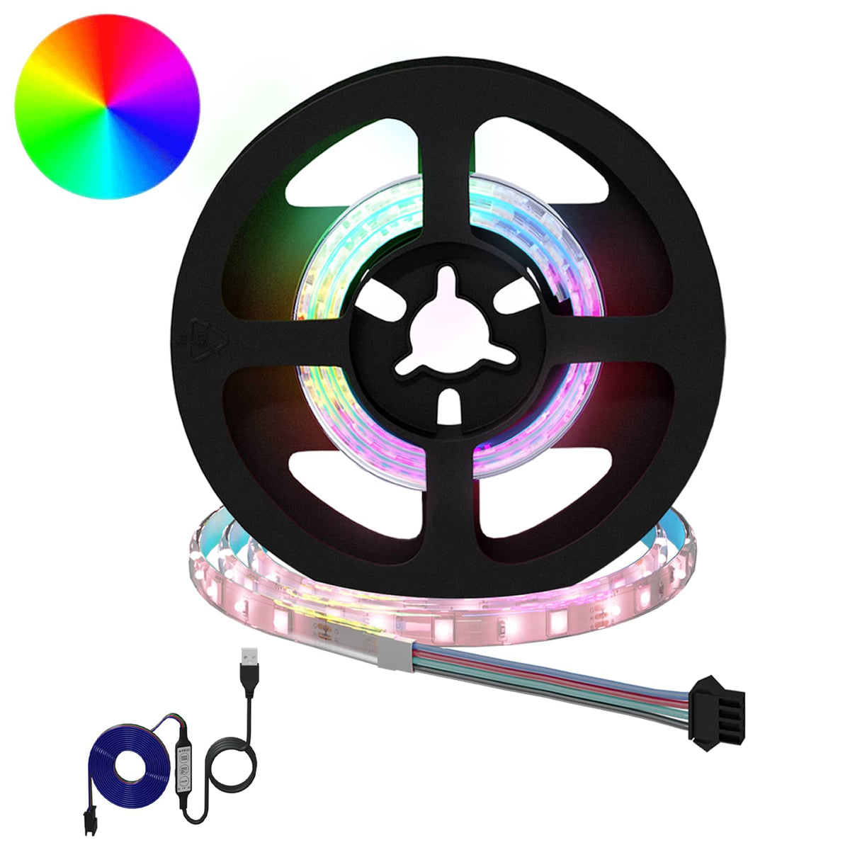 LED Strip 2 stk. Sort og Gennemsigtig Kobber og plastik