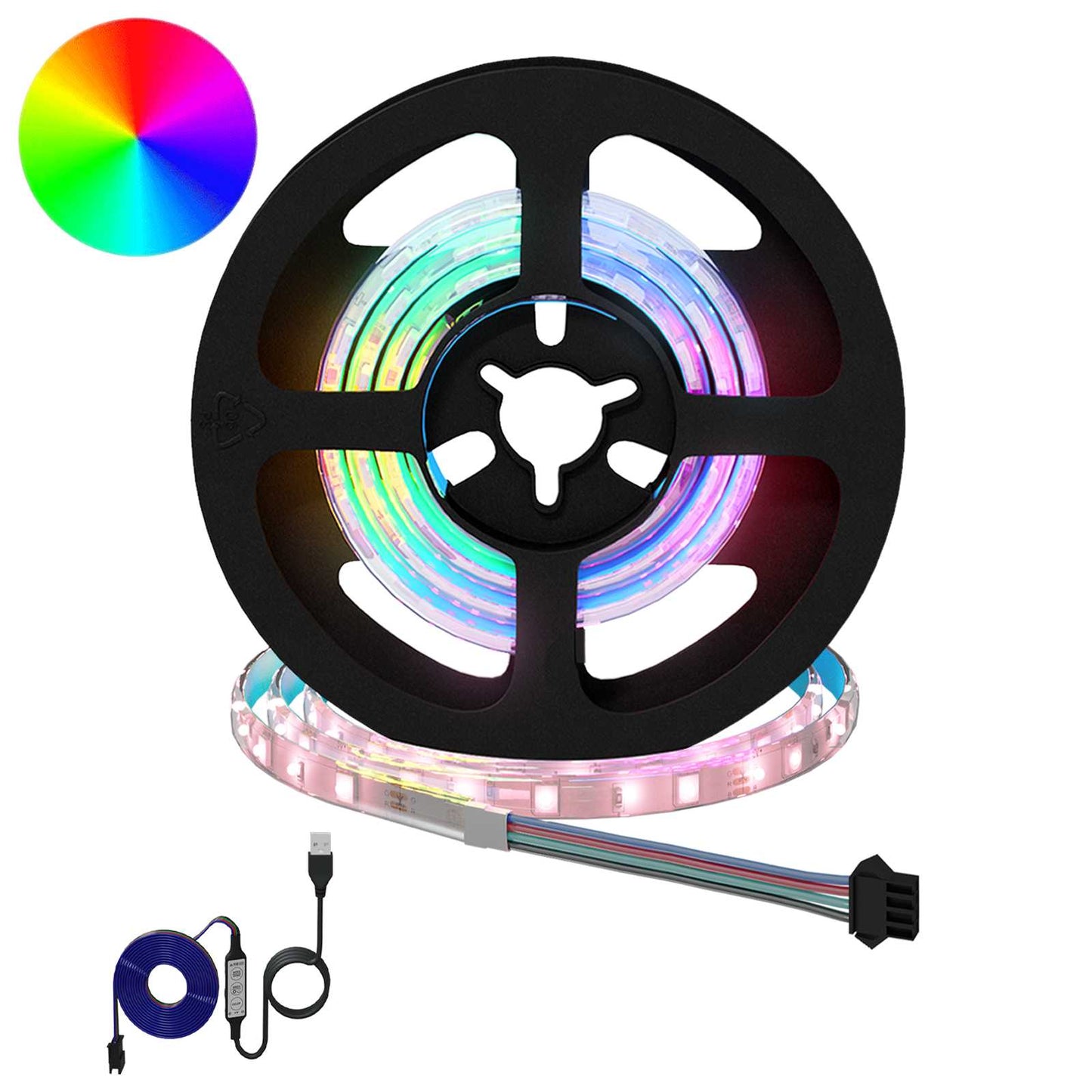 LED Strip 2 stk. Sort og Gennemsigtig Kobber og plastik