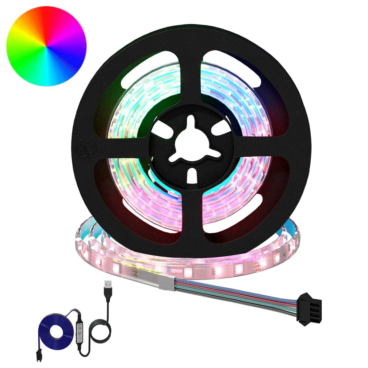 LED Strip 2 stk. Sort og Gennemsigtig Kobber og plastik