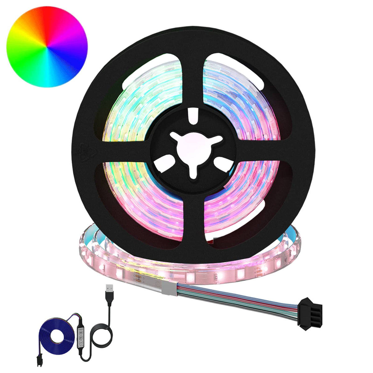 LED Strip 2 stk. Sort og Gennemsigtig Kobber og plastik