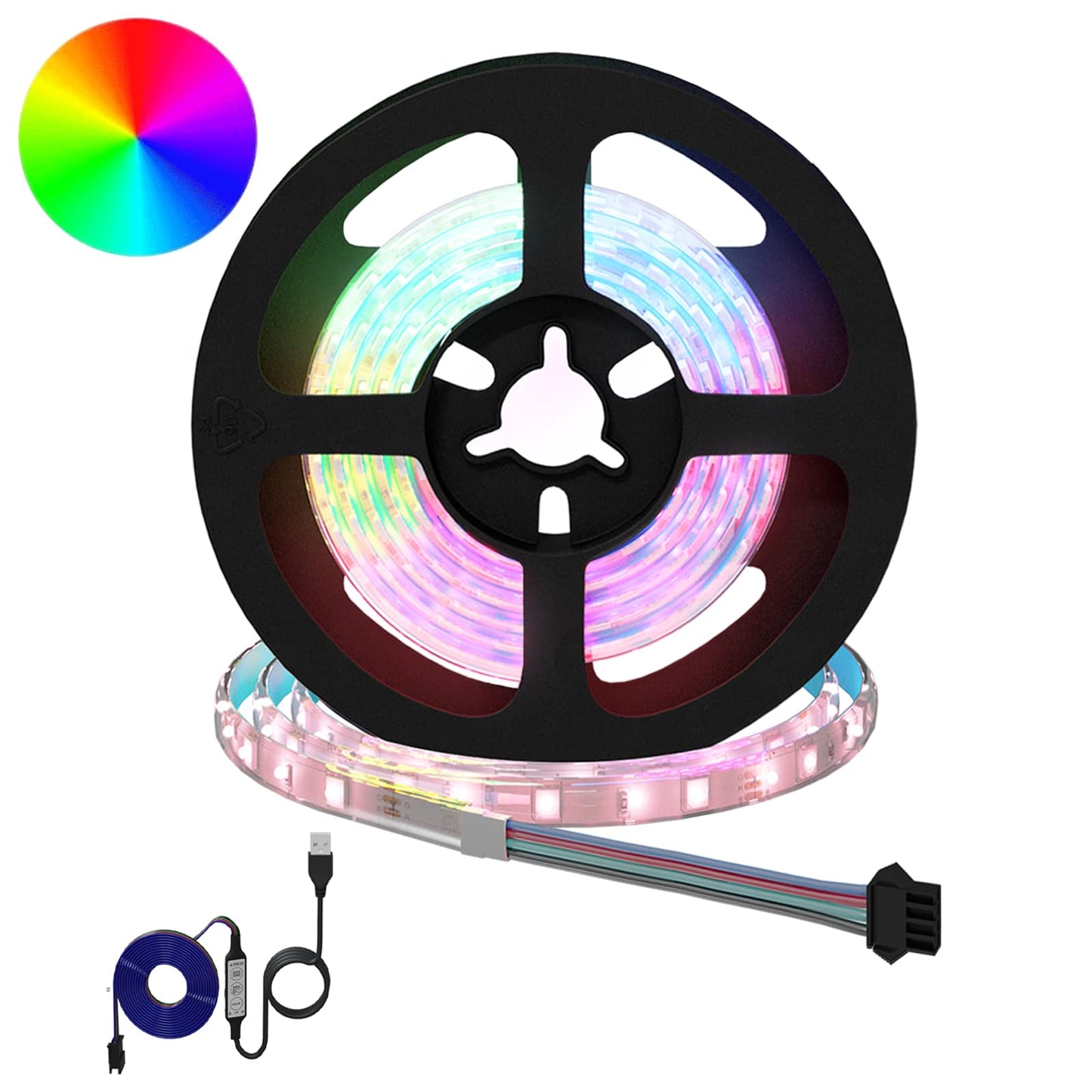 LED Strip 2 stk. Sort og Gennemsigtig Kobber og plastik