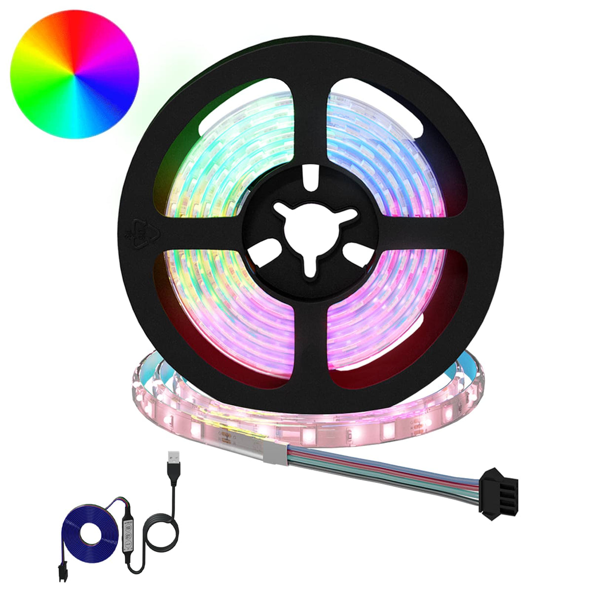 LED Strip 2 stk. Sort og Gennemsigtig Kobber og plastik