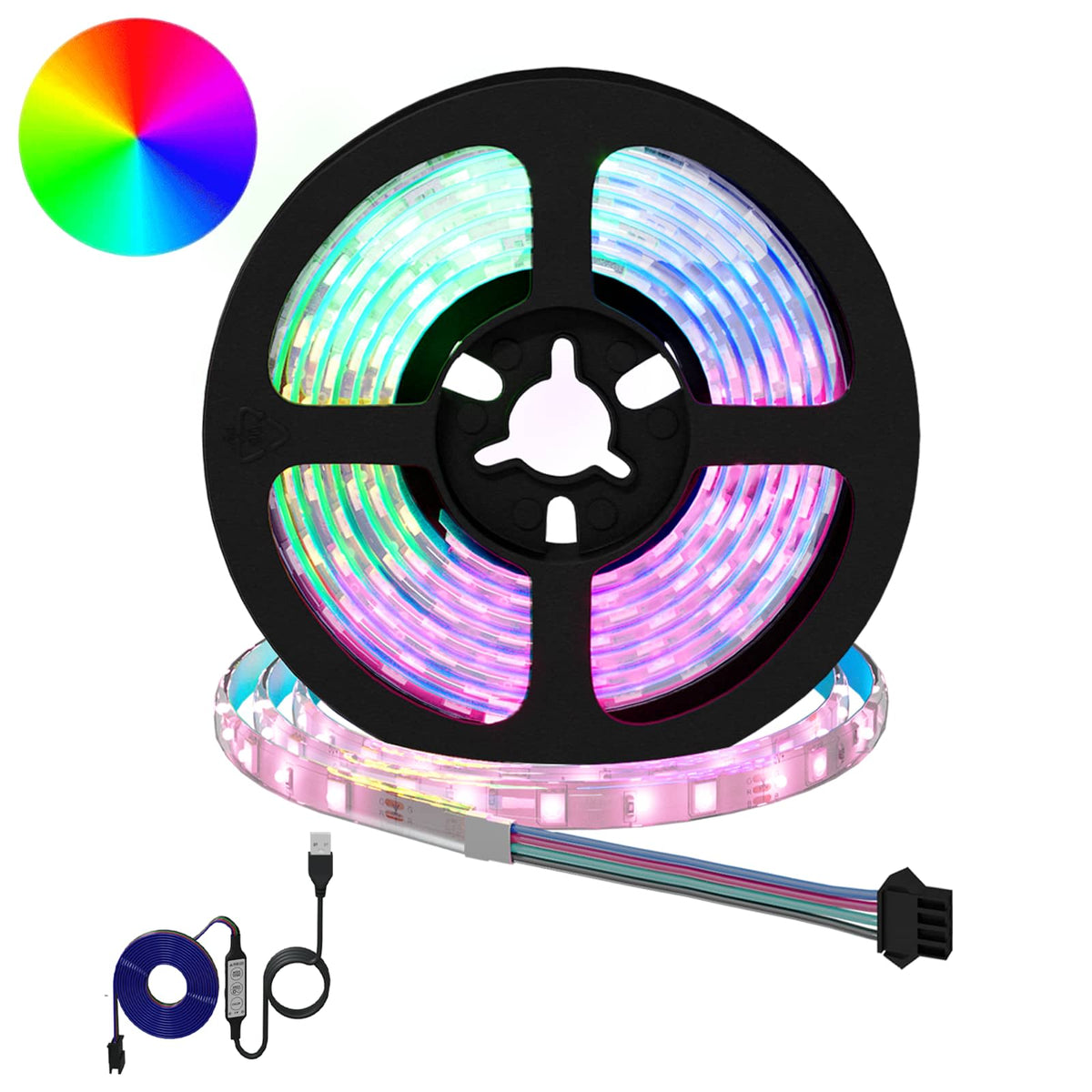 LED Strip 2 stk. Sort og Gennemsigtig Kobber og plastik