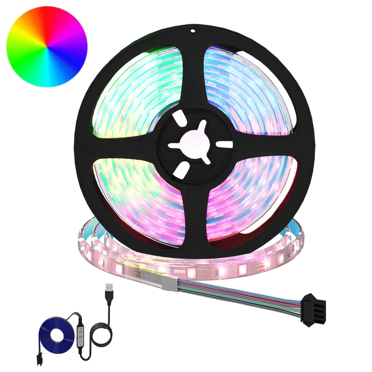 LED Strip 2 stk. Sort og Gennemsigtig Kobber og plastik
