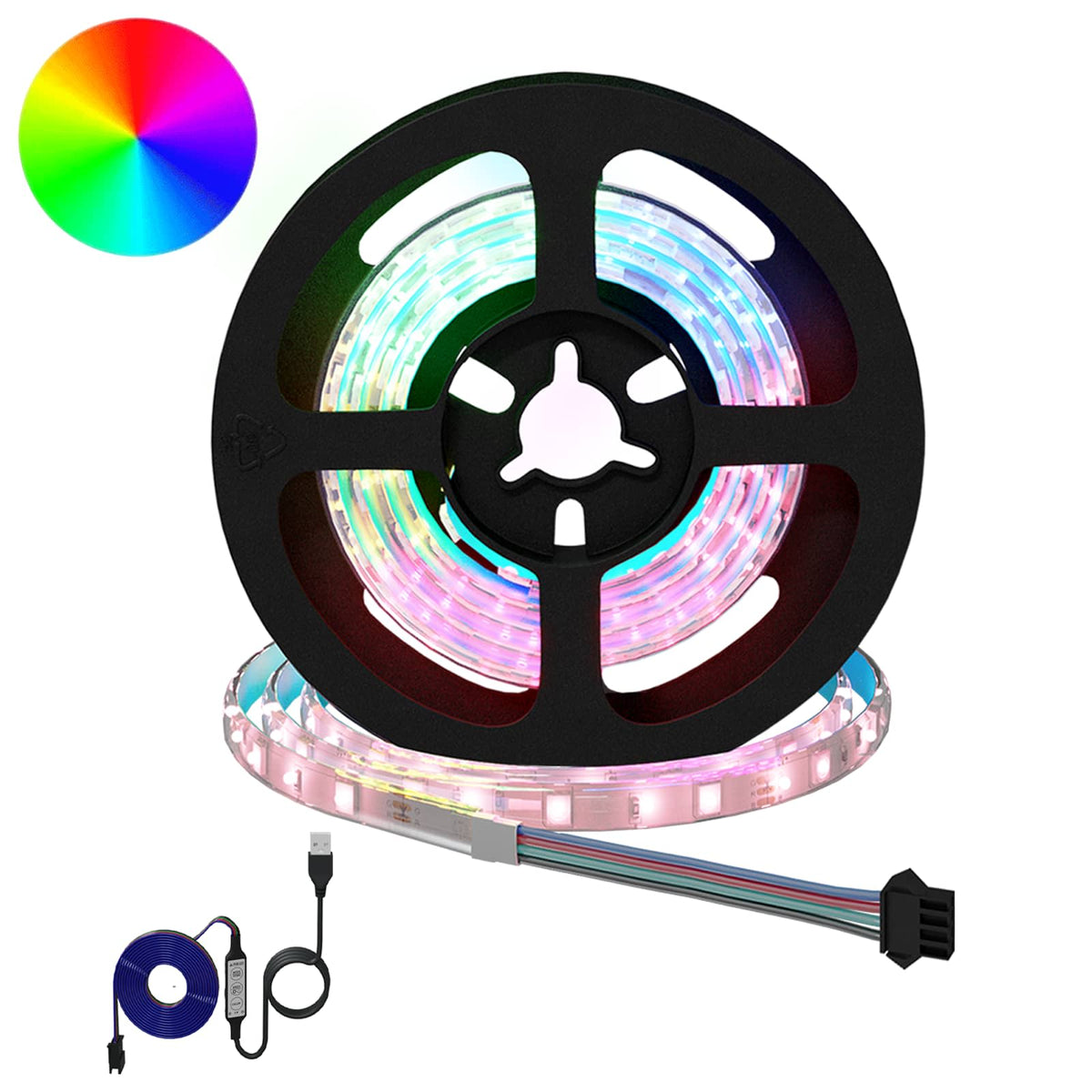 LED Strip 2 stk. Sort og Gennemsigtig Kobber og plastik