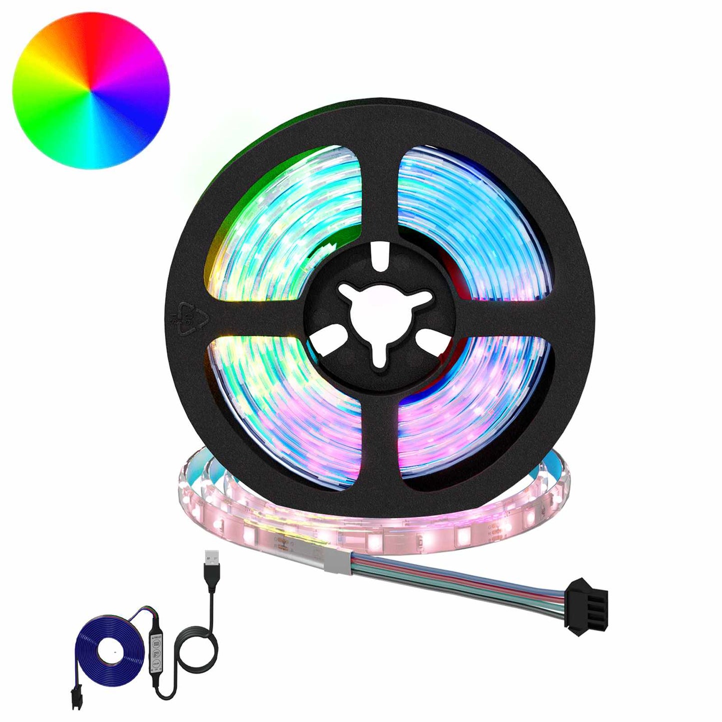 LED Strip 2 stk. Sort og Gennemsigtig Kobber og plastik