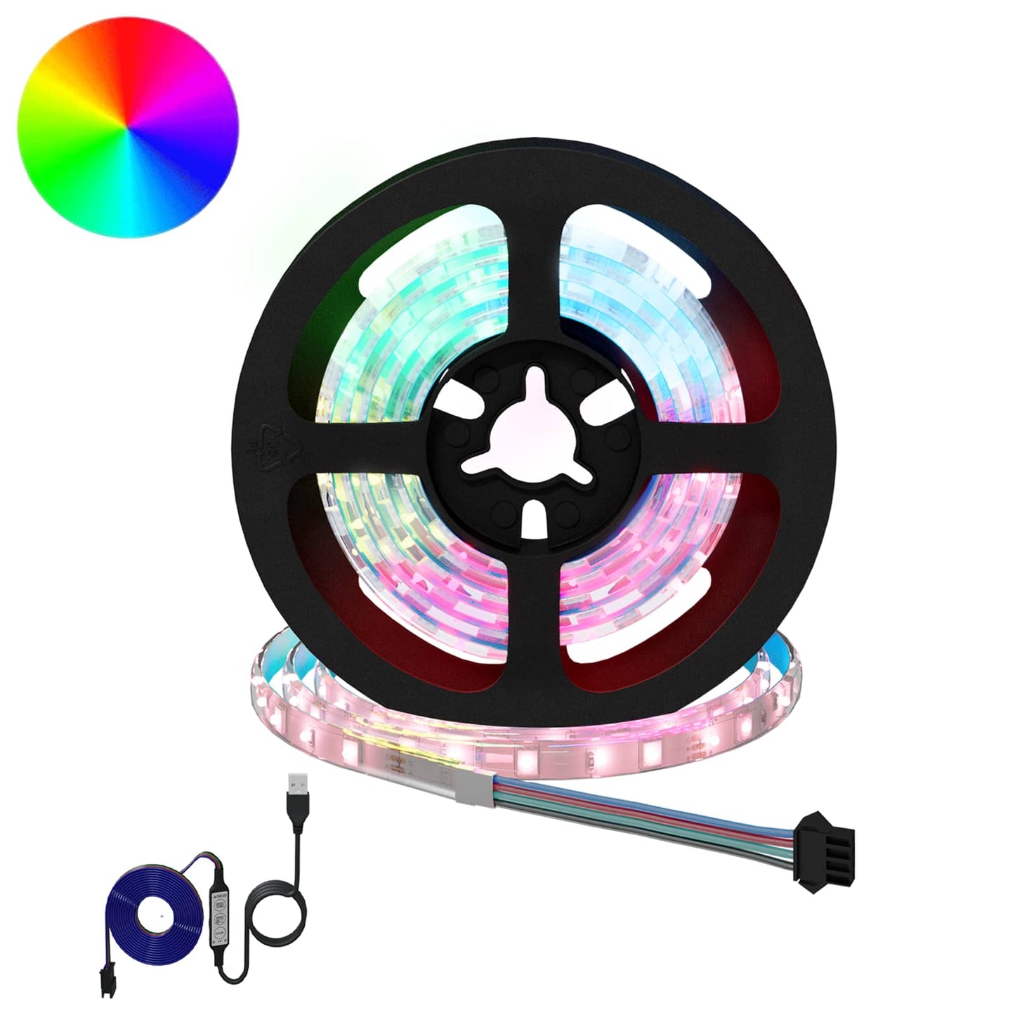 LED Strip 2 stk. Sort og Gennemsigtig Kobber og plastik