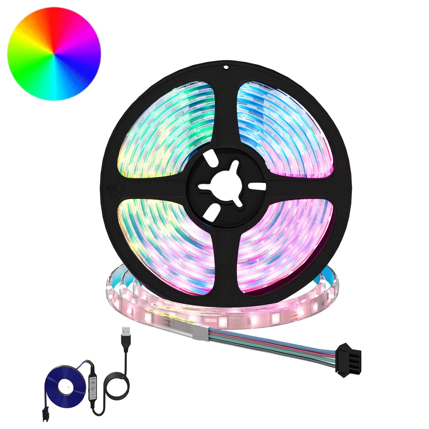 LED Strip 2 stk. Sort og Gennemsigtig Kobber og plastik
