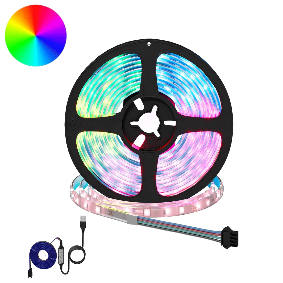LED Strip 2 stk. Sort og Gennemsigtig Kobber og plastik
