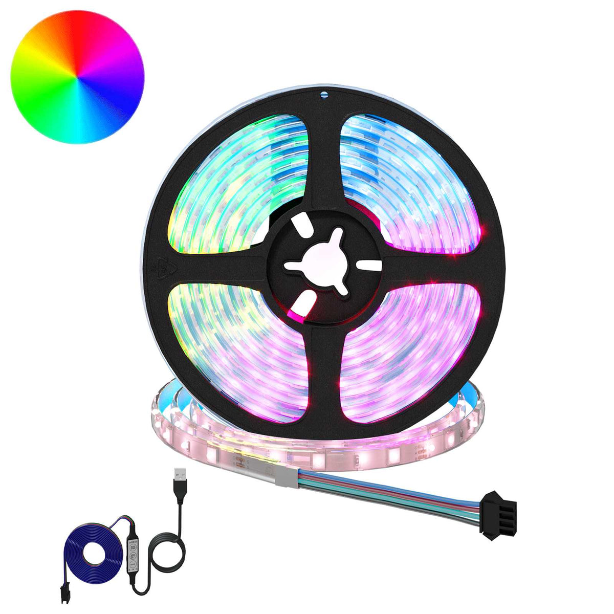 LED Strip 2 stk. Sort og Gennemsigtig Kobber og plastik