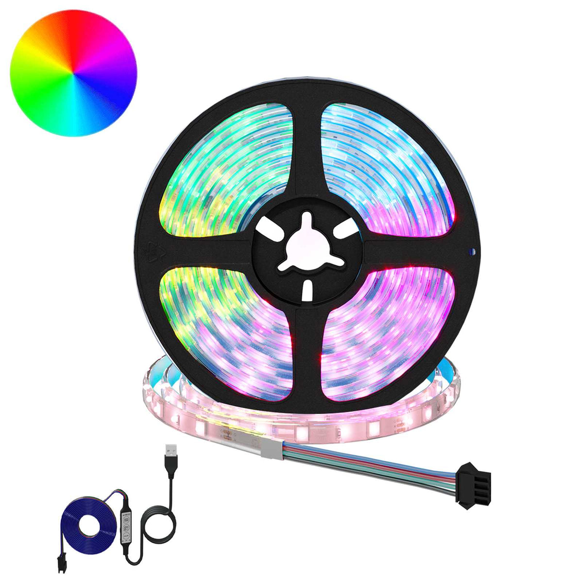 LED Strip 2 stk. Sort og Gennemsigtig Kobber og plastik