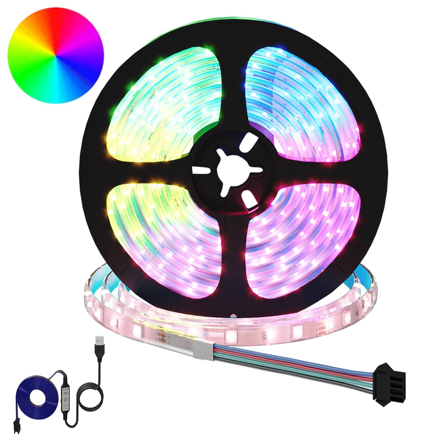 LED Strip 2 stk. Sort og Gennemsigtig Kobber og plastik