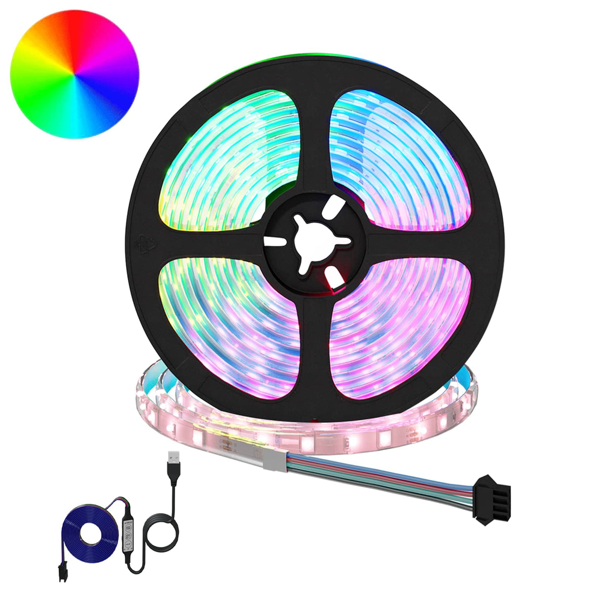LED Strip 2 stk. Sort og Gennemsigtig Kobber og plastik