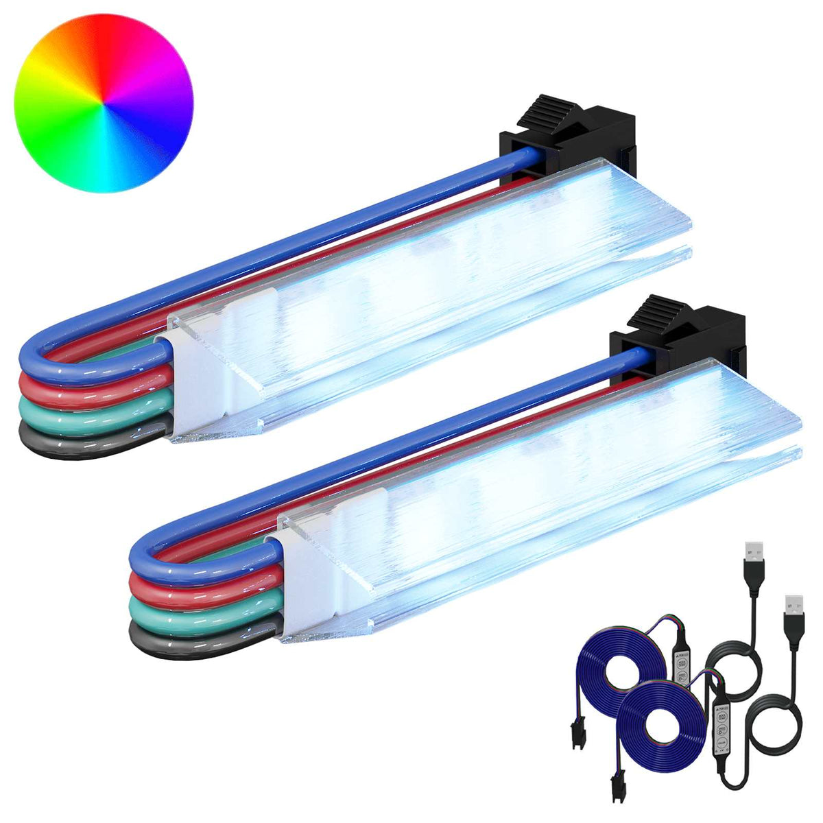 LED Strip 2 stk. Sort og Hvid Kobber og plastik