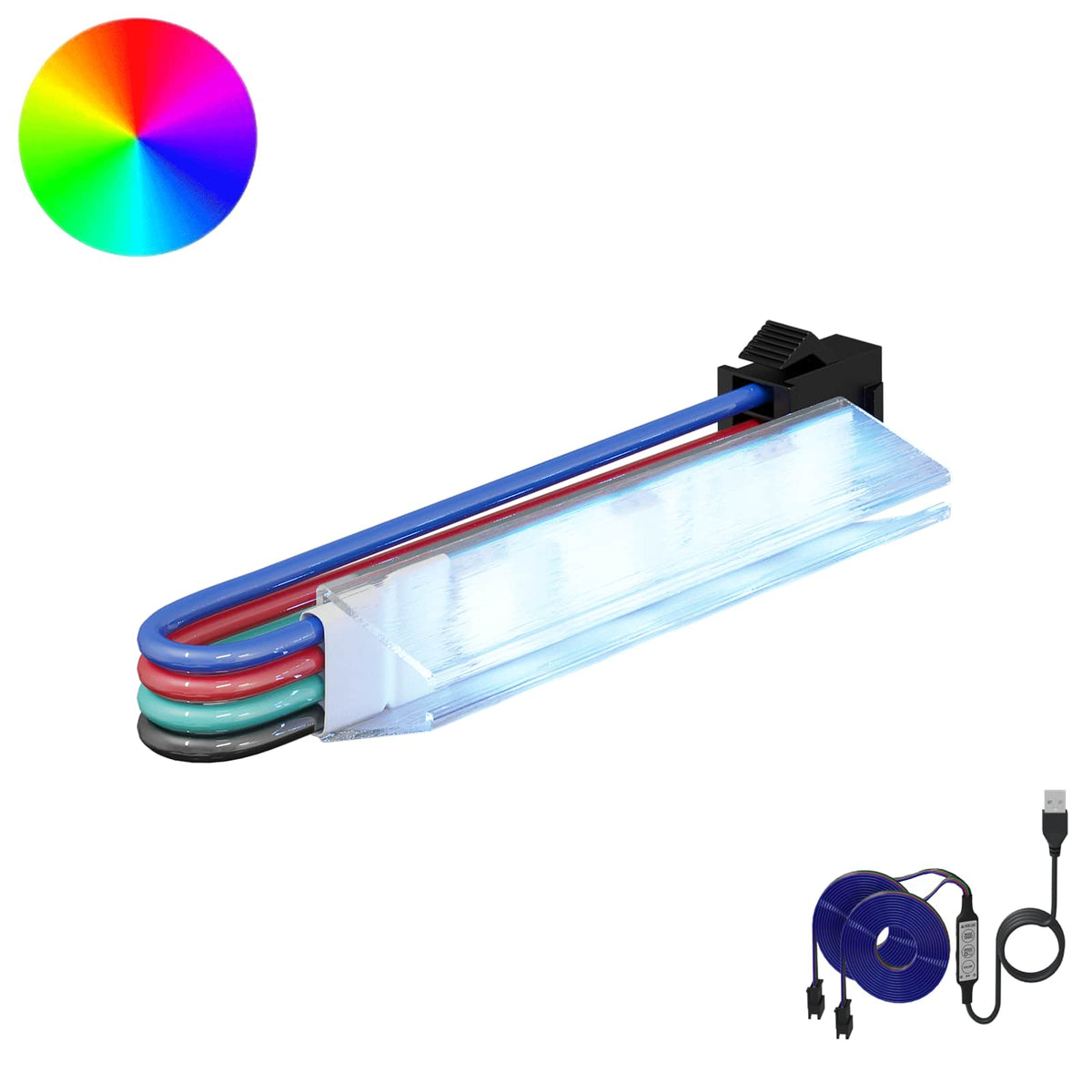 LED Strip 2 stk. Sort og flerfarvet Kobber og plastik