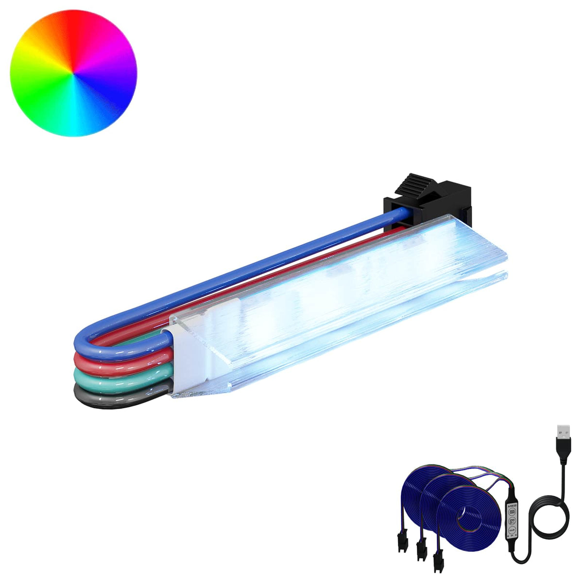 LED Strip 2 stk. Sort og flerfarvet Kobber og plastik