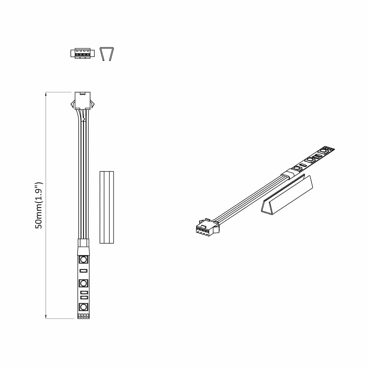 LED Strip 2 stk. Sort og flerfarvet Kobber og plastik
