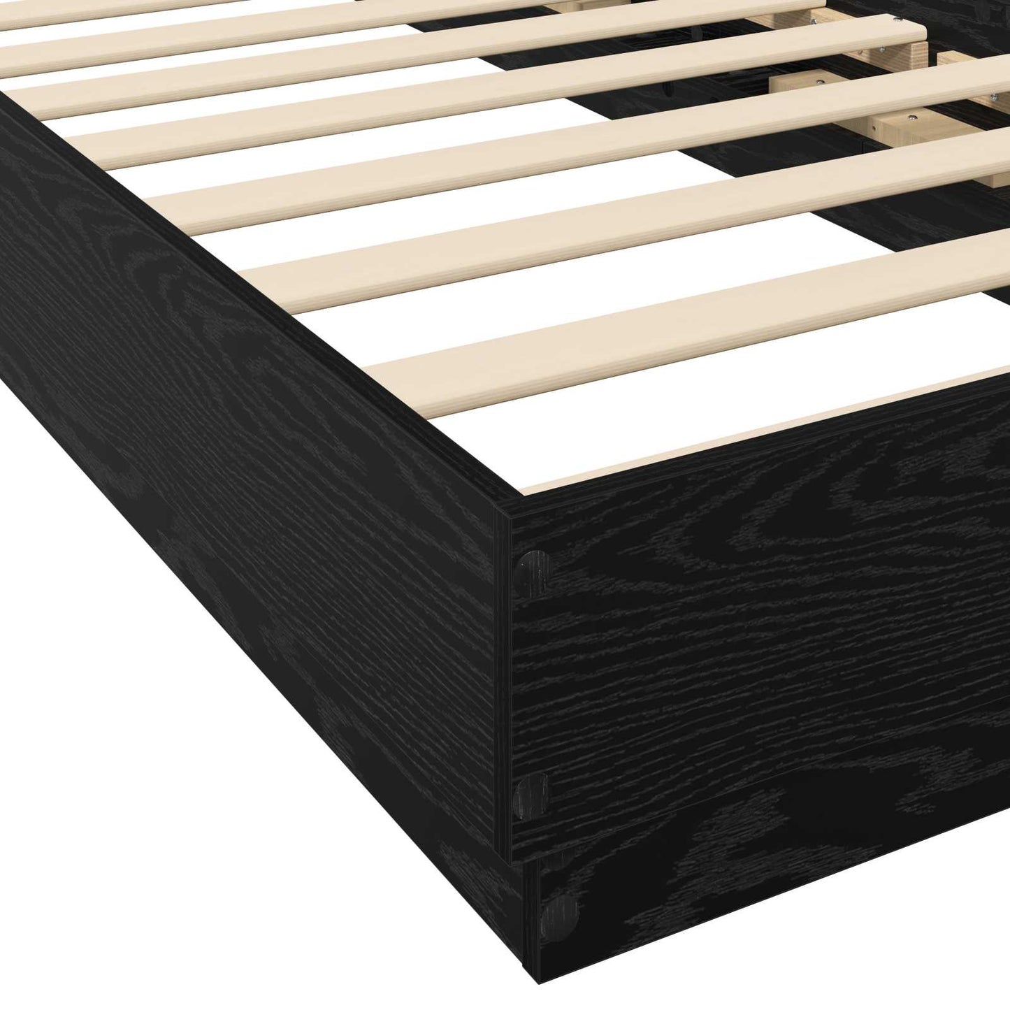 Senge ramme med LED Sort eg 80 x 200 cm Konstrueret træ