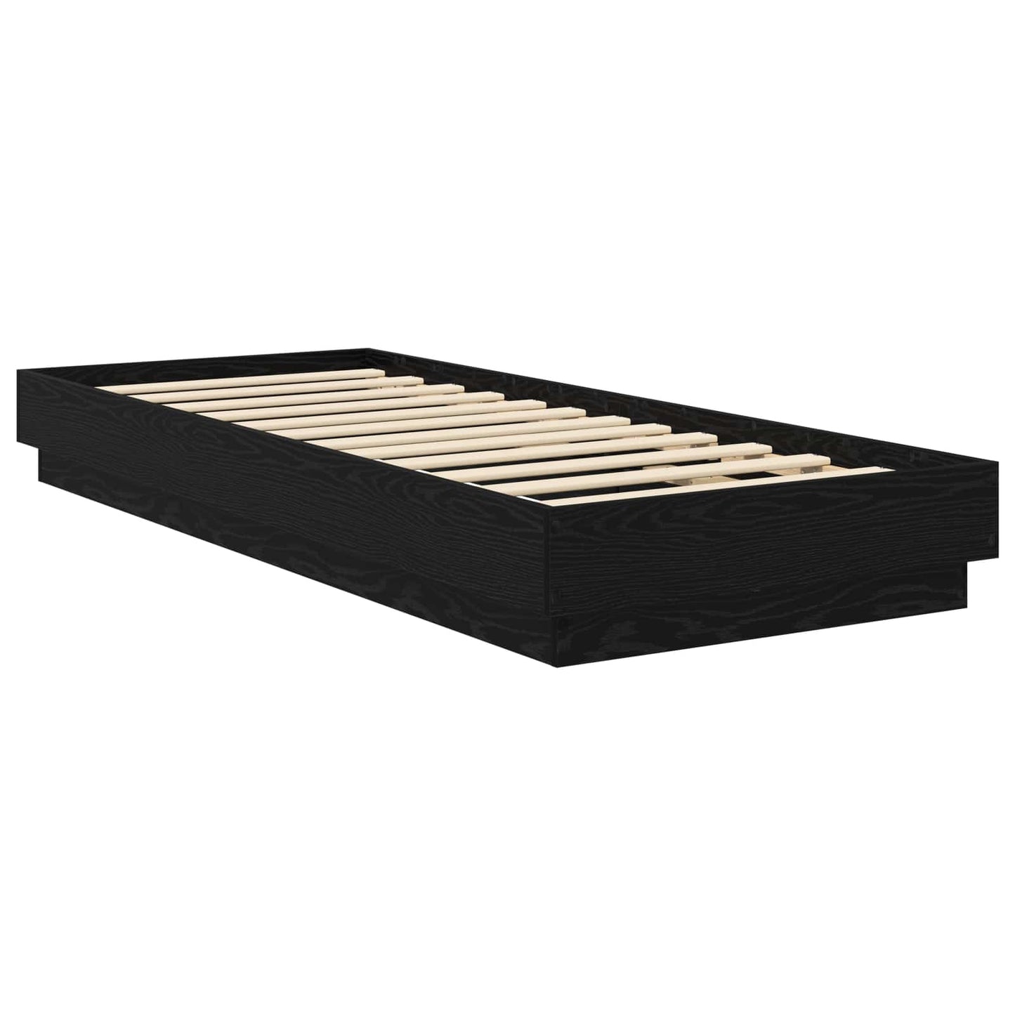 Senge ramme med LED Sort eg 80 x 200 cm Konstrueret træ