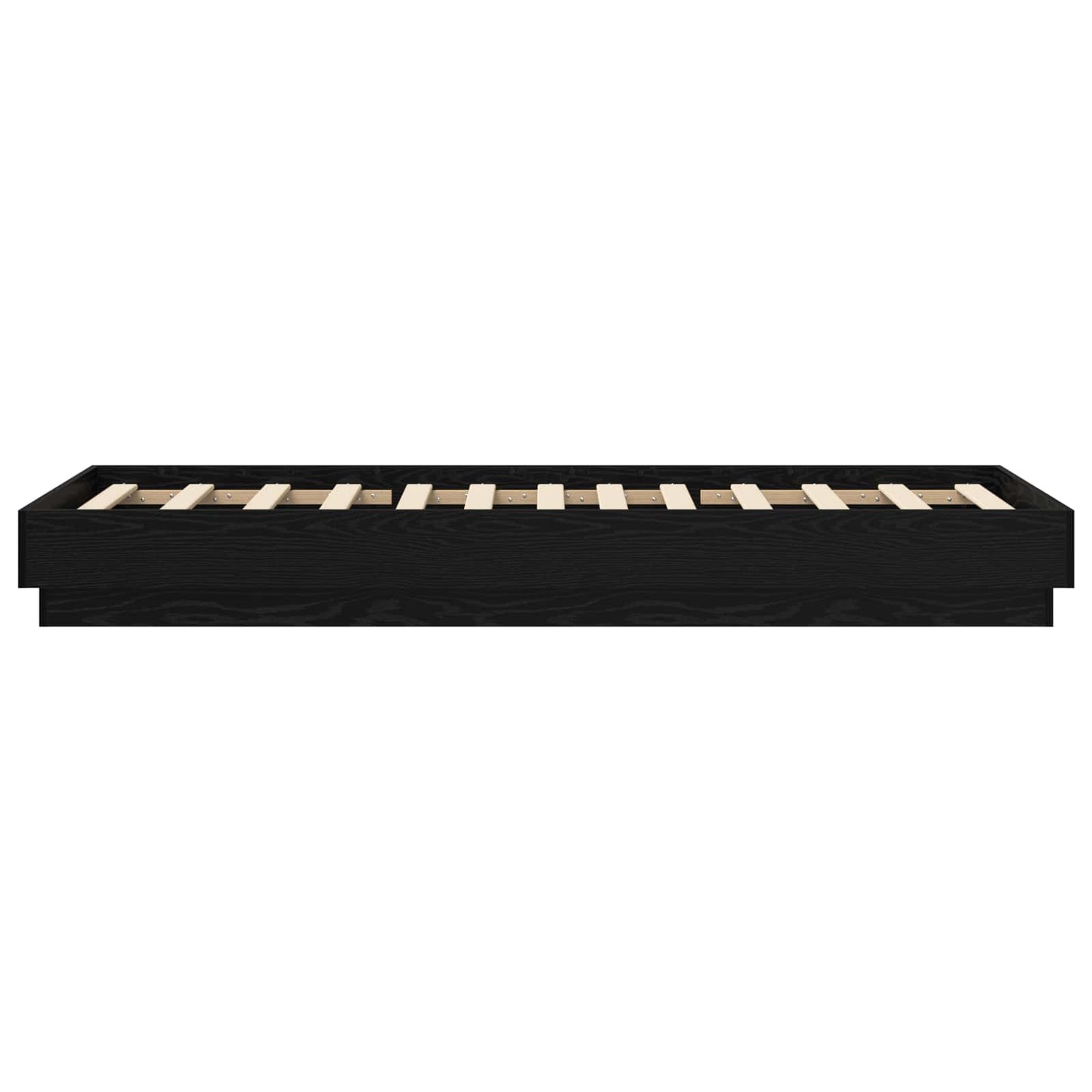 Senge ramme med LED Sort eg 80 x 200 cm Konstrueret træ