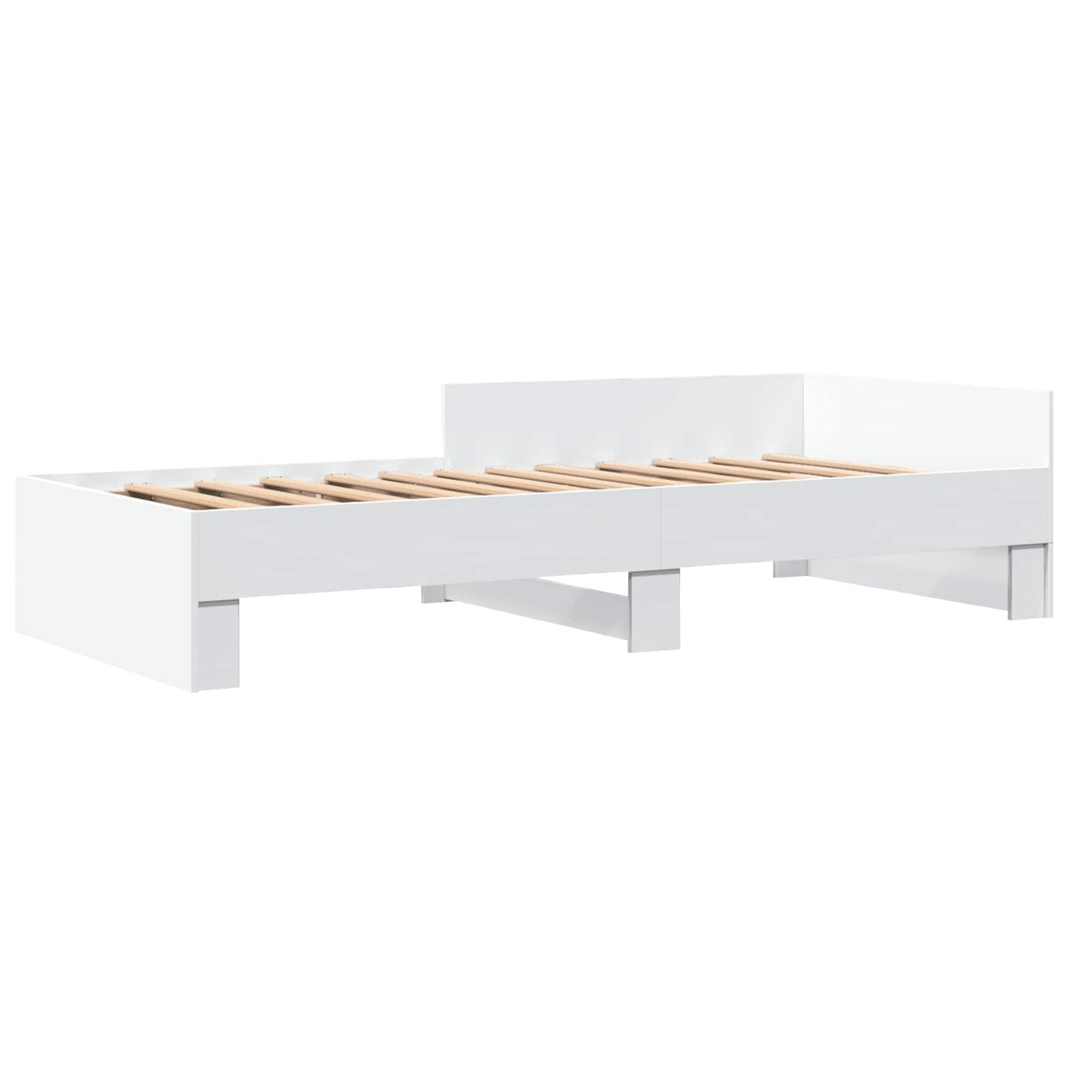 Sengestel med hovedgærde Hvid 80 x 200 cm Konstrueret træ