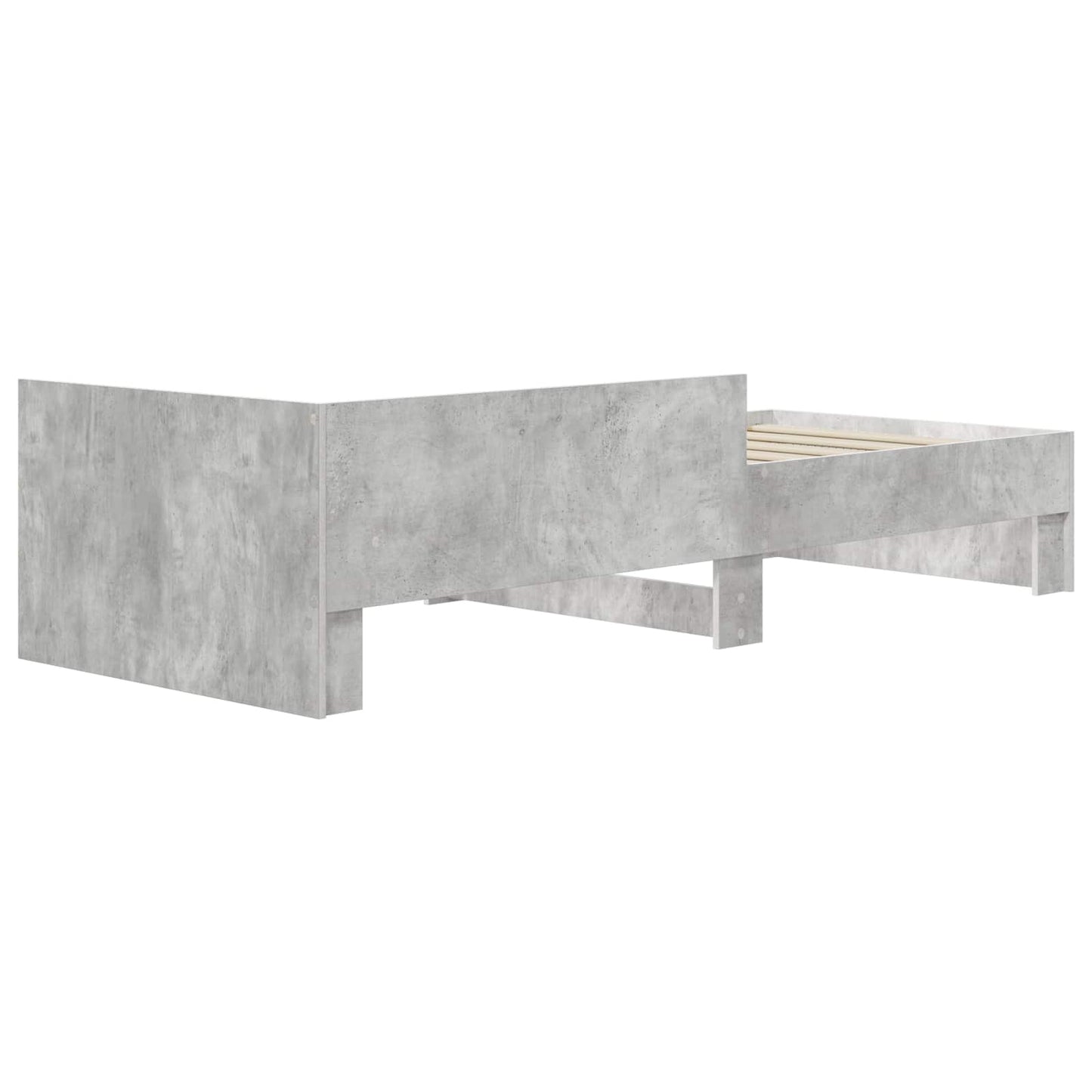 Sengestel med hovedgærde Betongrå 80 x 200 cm Konstrueret træ