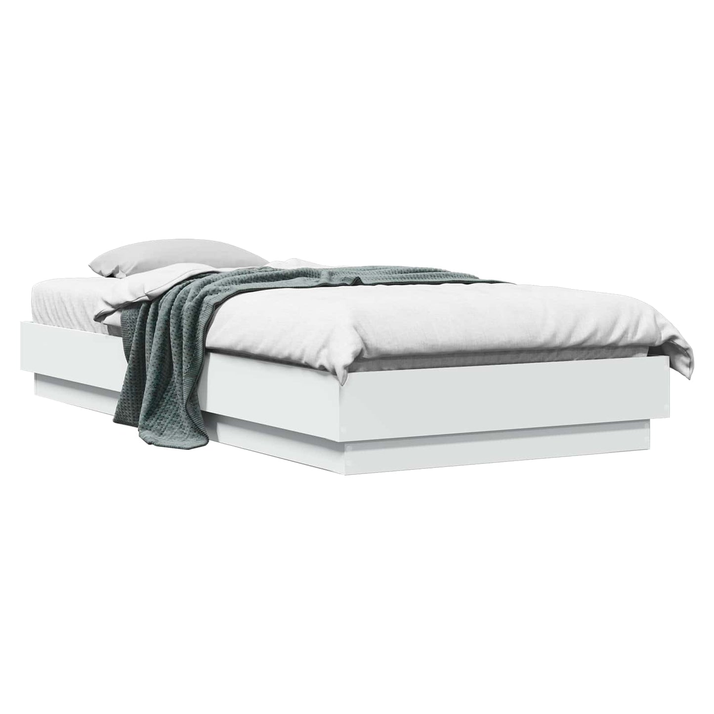 Gulvsengramme Hvid 80 x 200 cm Konstrueret træ