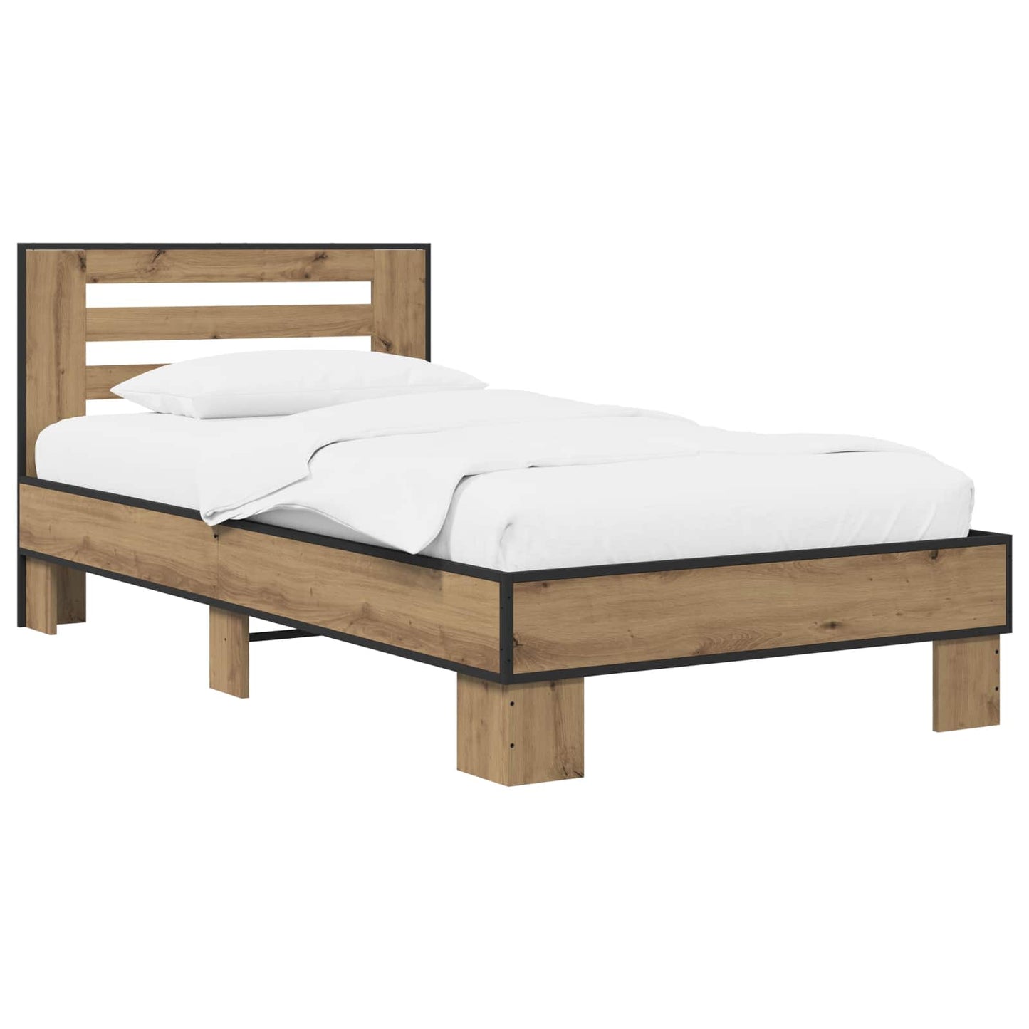 Sengestel med hovedgærde Artisan-eg 80 x 200 cm Konstrueret træ