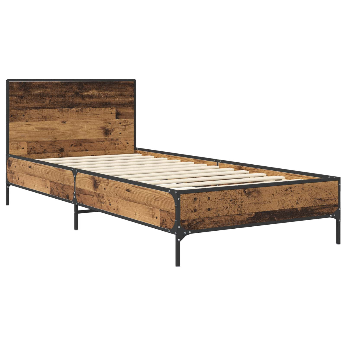 Sengestel med hovedgærde Gammelt træ 80 x 200 cm