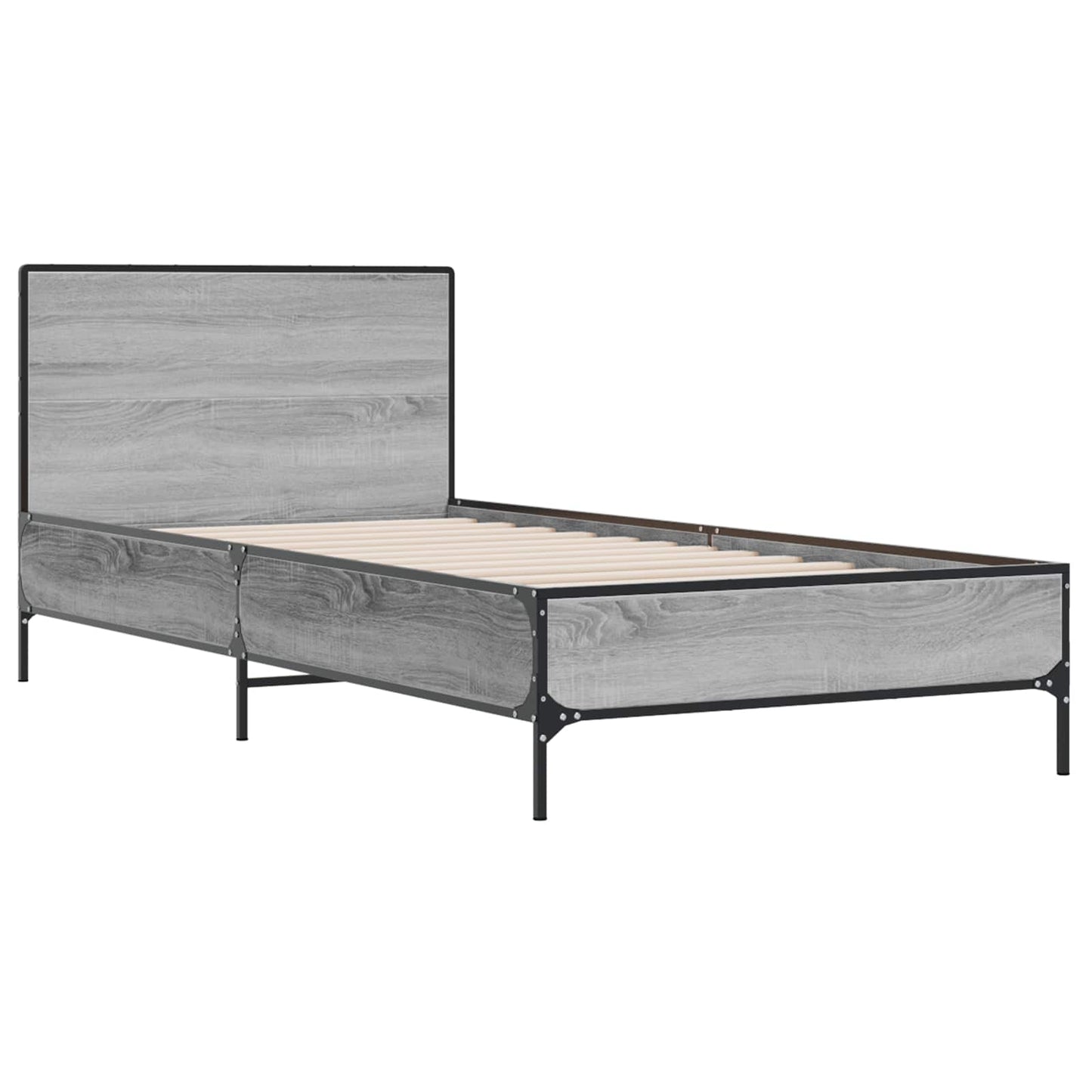 Sengestel med hovedgærde Grå Sonoma 80 x 200 cm Konstrueret træ