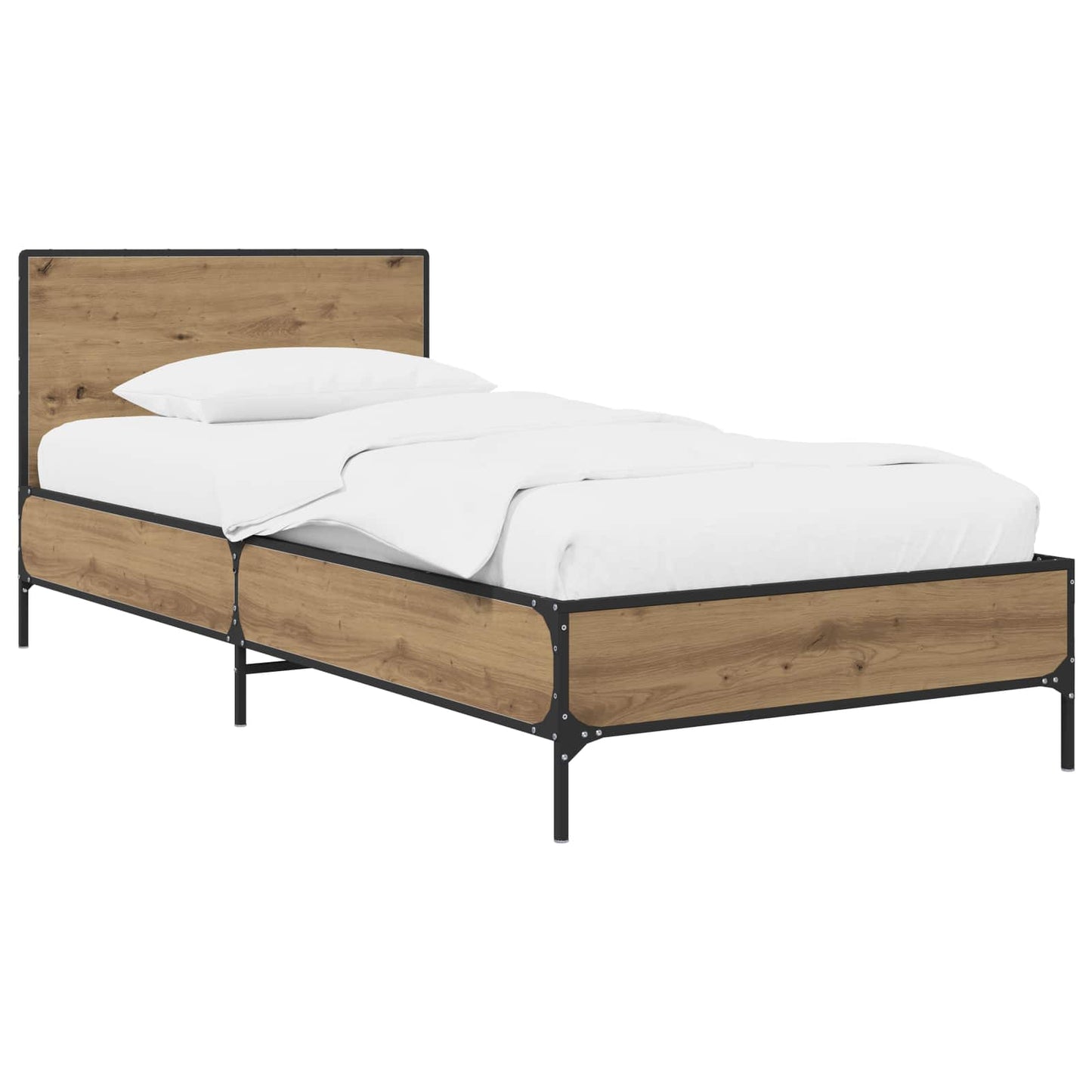 Sengestel med hovedgærde Artisan-eg 80 x 200 cm Konstrueret træ