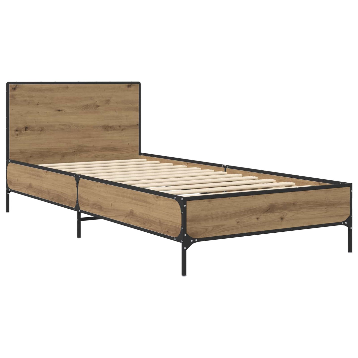 Sengestel med hovedgærde Artisan-eg 80 x 200 cm Konstrueret træ