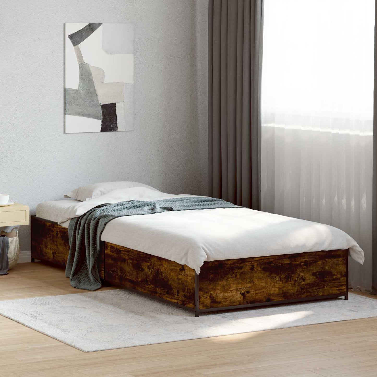 Sengestel Røget eg 80 x 200 cm Konstrueret træ