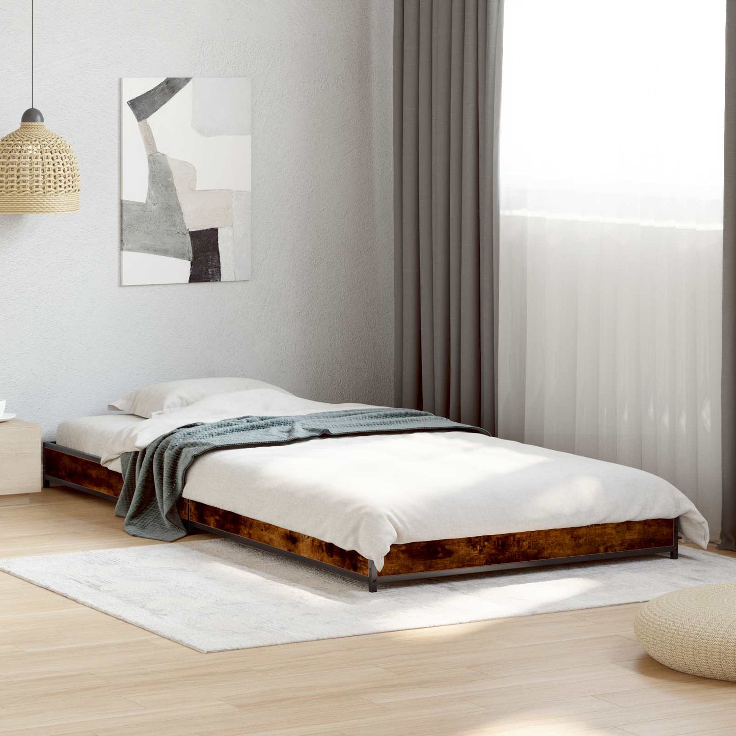 Sengestel Røget eg 80 x 200 cm Konstrueret træ