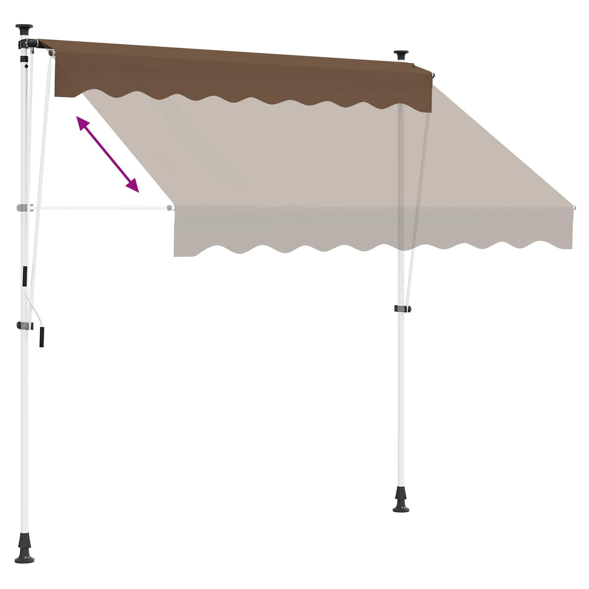 Manuel Utrækkelig Markise Gråbrun 300 cm