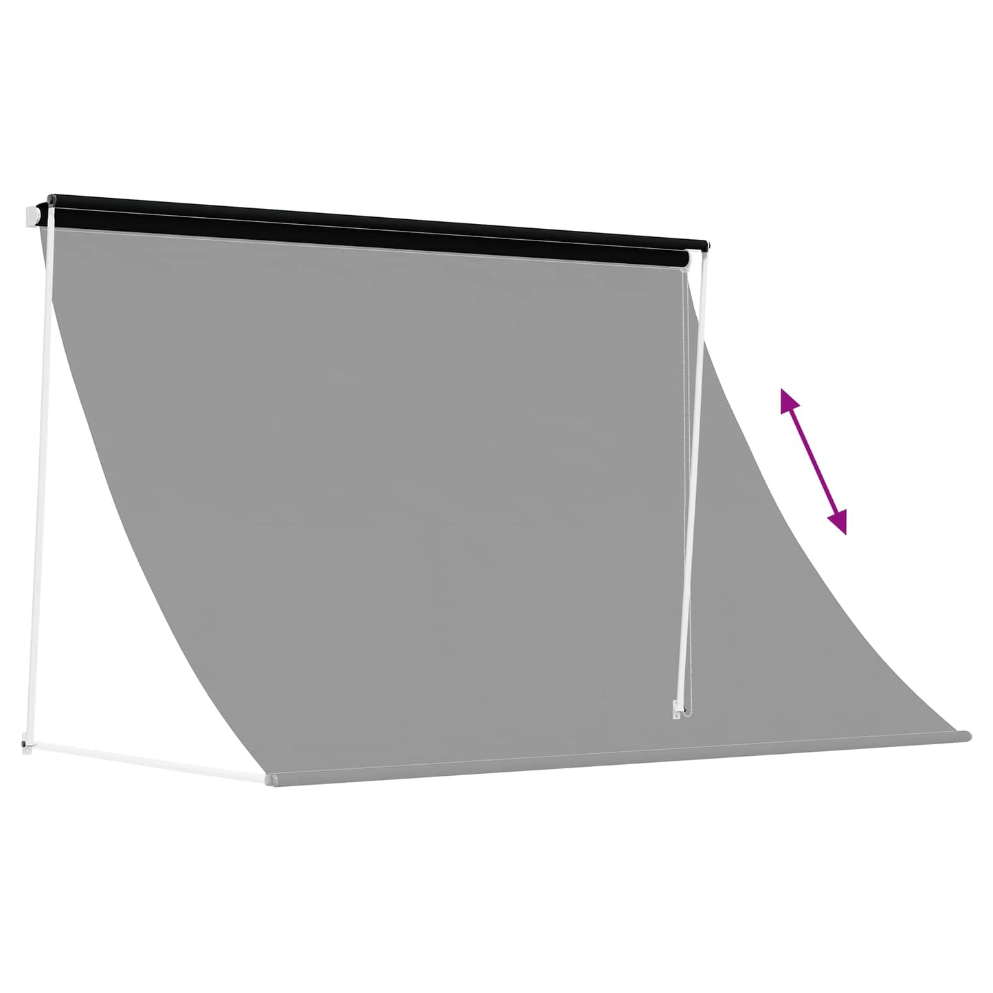 Markise Sort 350 x 150 cm 180 g / m² polyester med PU-belægning