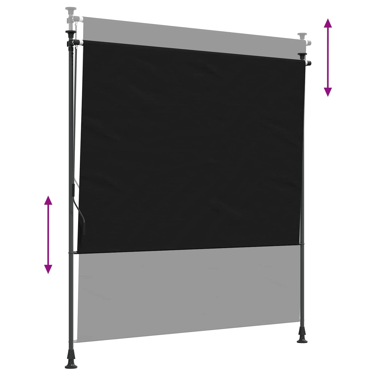 Udendørs Rullegardin Sort 100 x 270 cm
