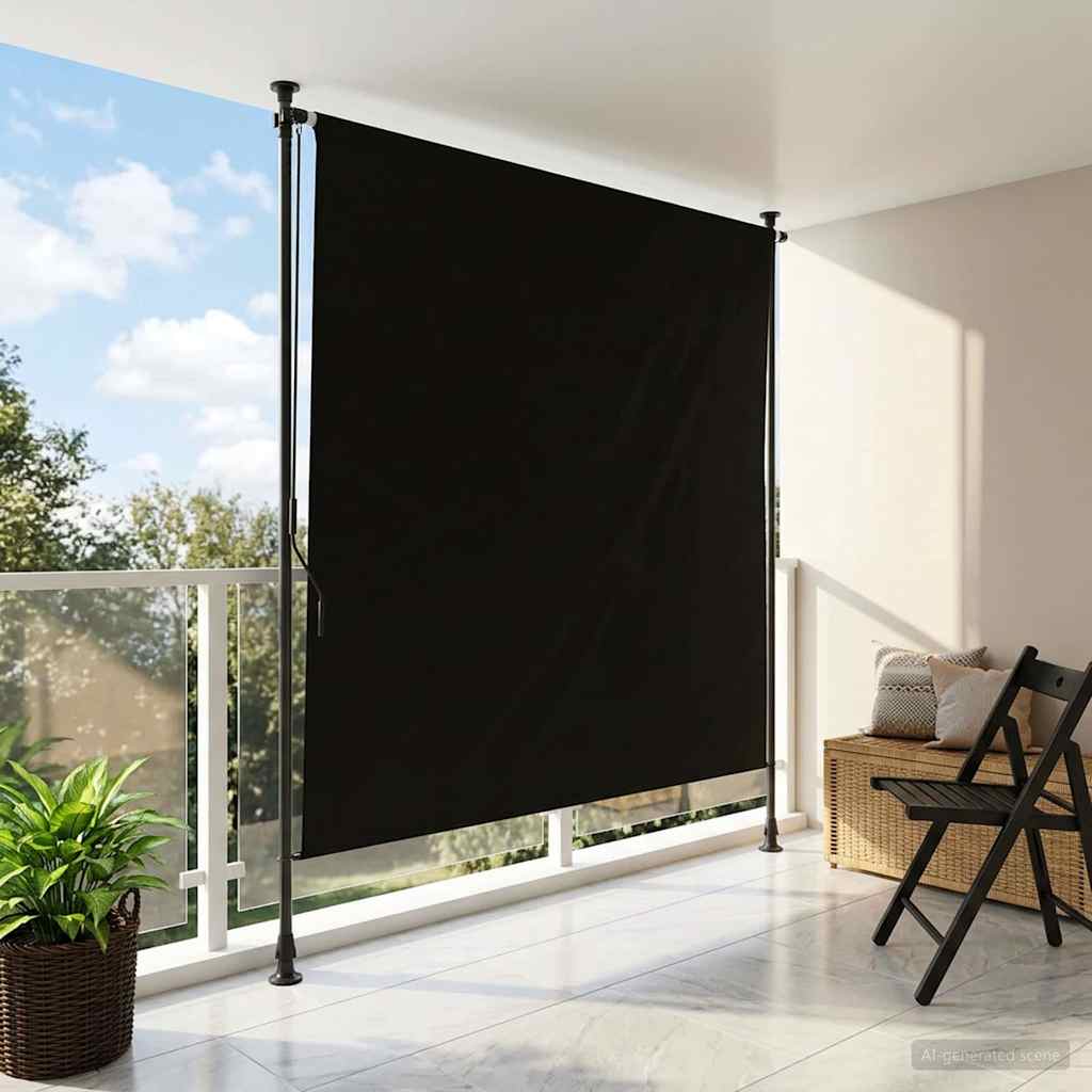 Udendørs Rullegardin Sort 120 x 270 cm