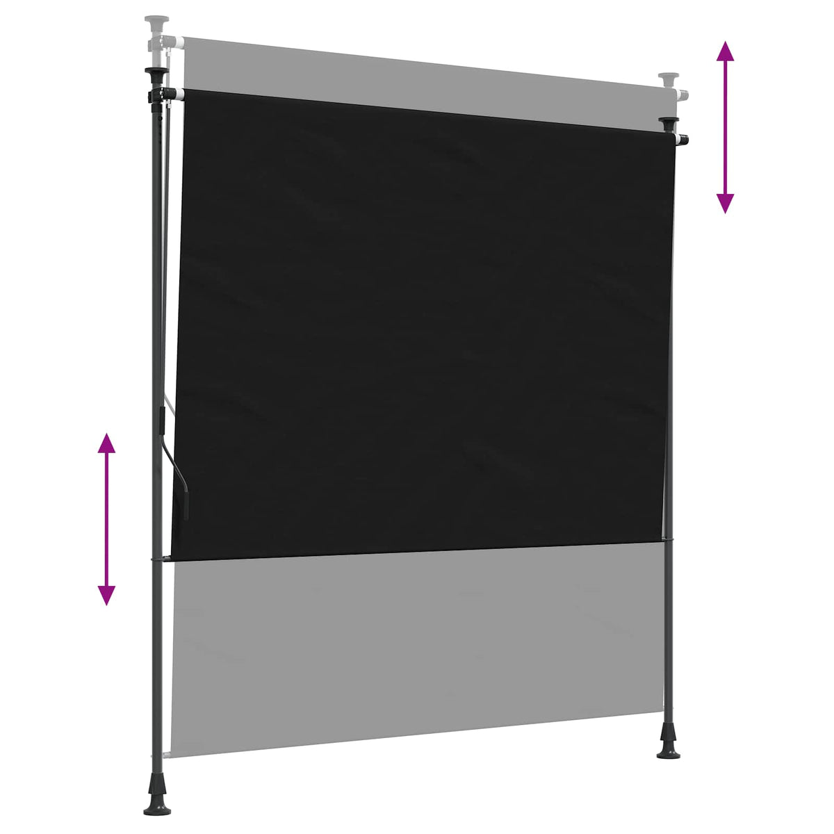 Udendørs Rullegardin Sort 150 x 270 cm