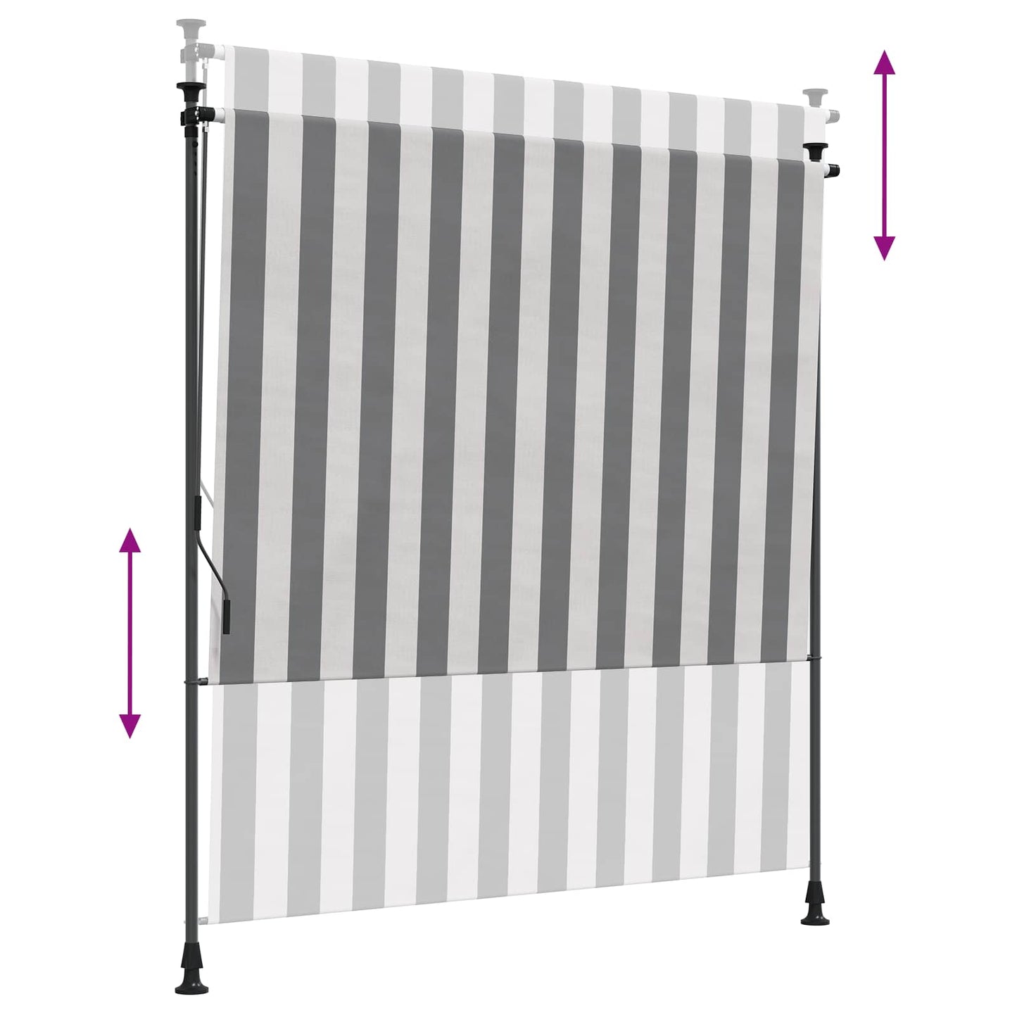 Udendørs Rullegardin Anthracit og hvid 100 x 270 cm