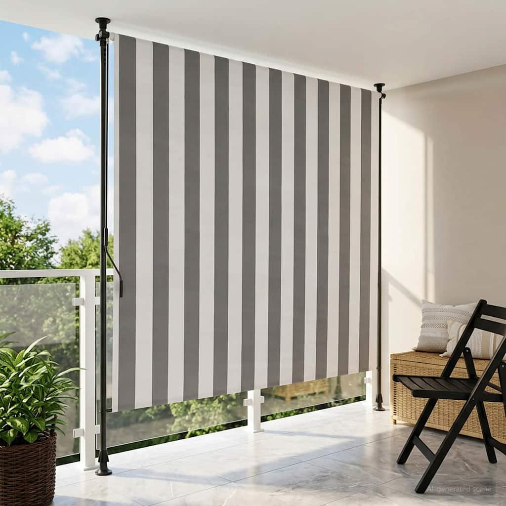 Udendørs Rullegardin Anthracit og hvid 120 x 270 cm
