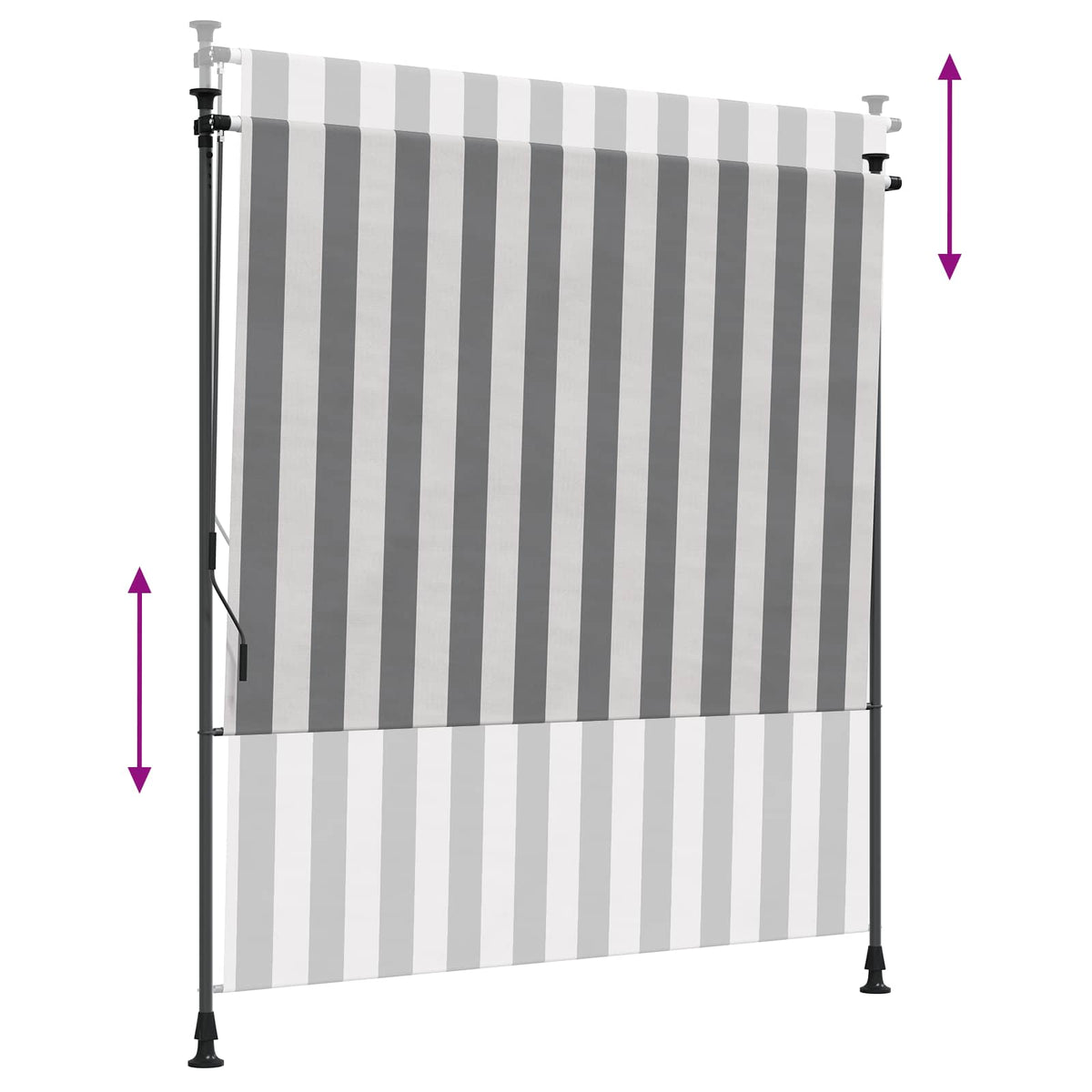 Udendørs Rullegardin Anthracit og hvid 150 x 270 cm