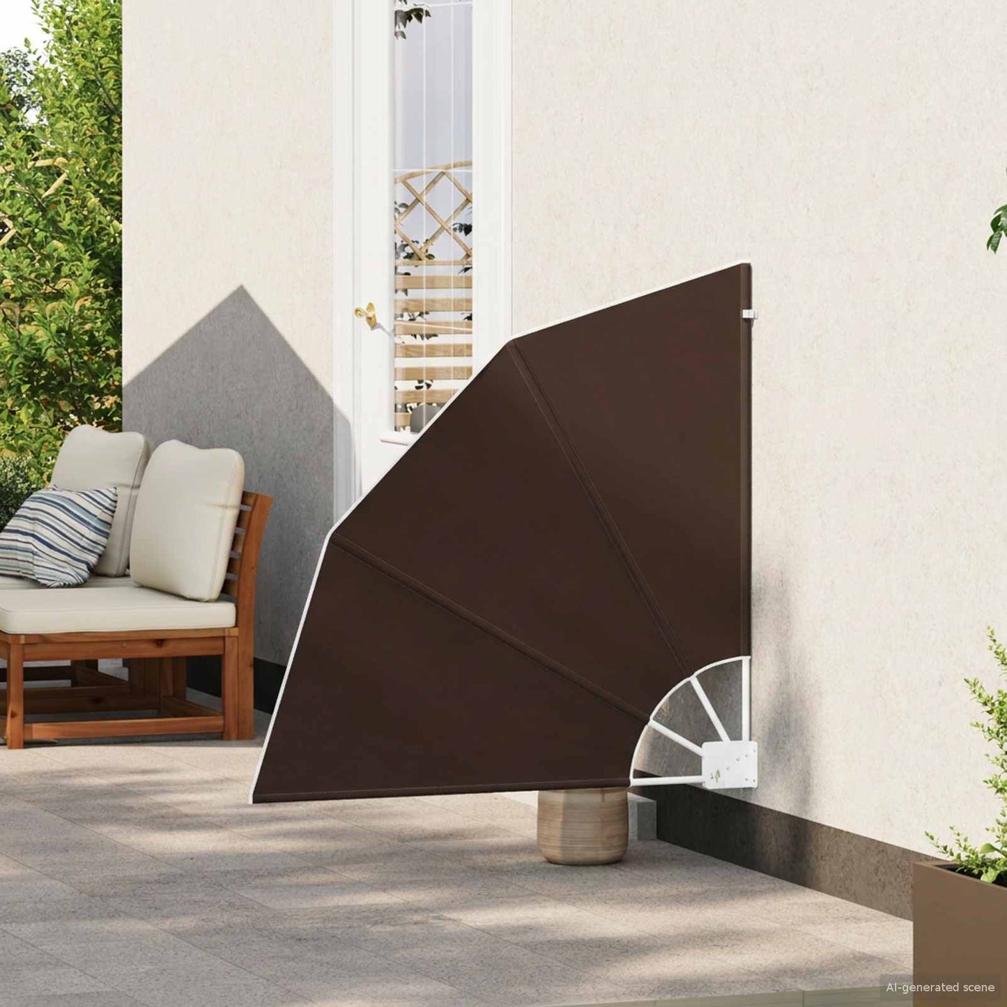 Balkon Afskærmning 115 x 115 cm Polyester Brun