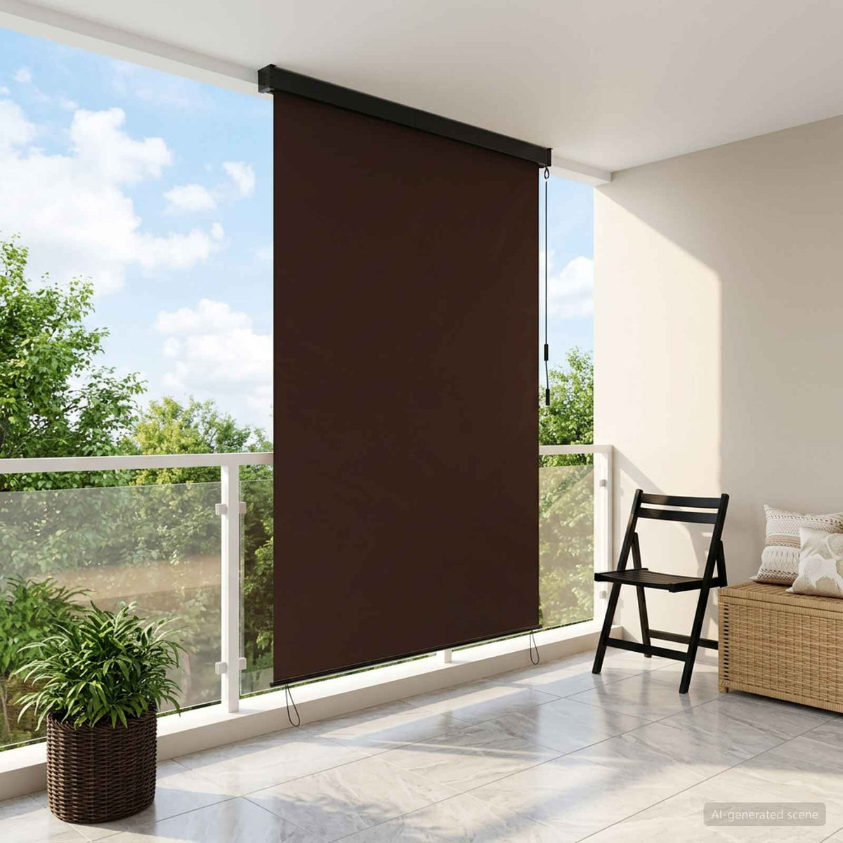 Rullegardin Brun 60 x 250 cm Stof og Aluminium