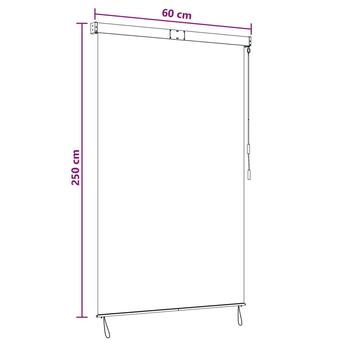 Rullegardin Flerfarvet 60 x 250 cm Stof og Aluminium