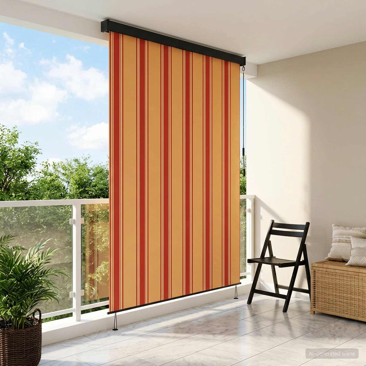 Rullegardin Flerfarvet 80 x 250 cm Stof og Aluminium