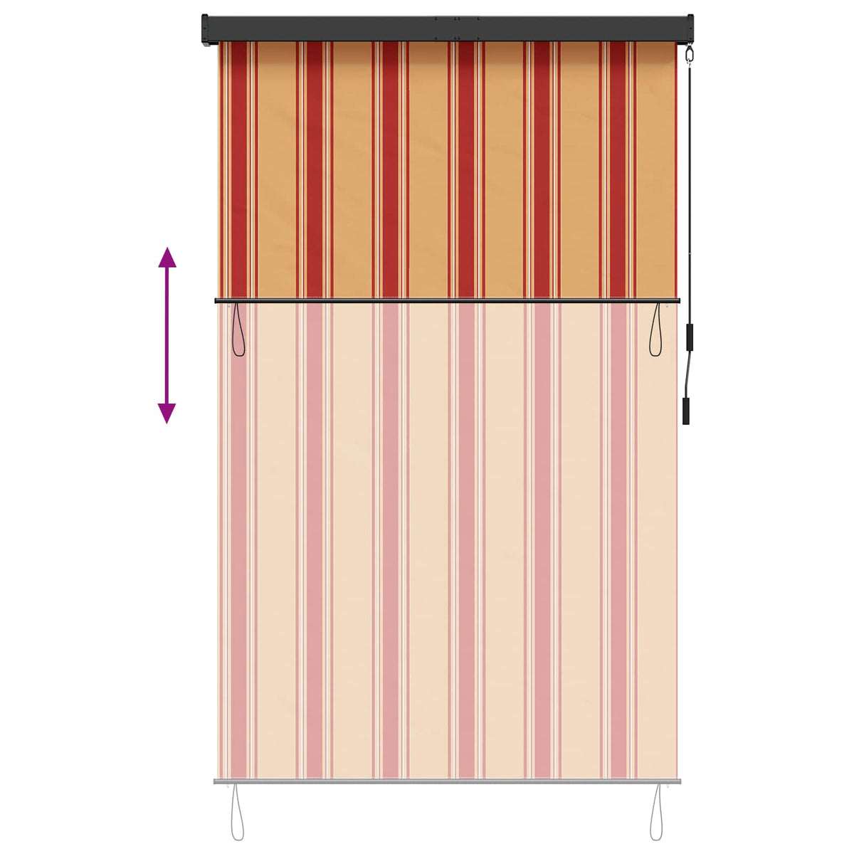 Rullegardin Flerfarvet 80 x 250 cm Stof og Aluminium