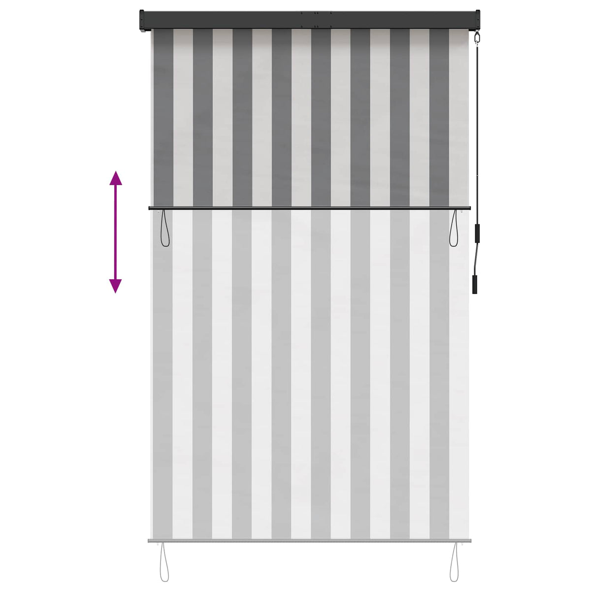 Rullegardin Anthracit og hvid 100 x 250 cm Stof og Aluminium