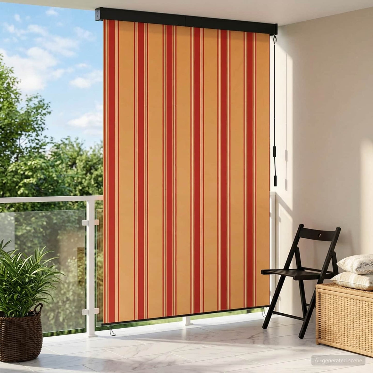 Rullegardin Flerfarvet 100 x 250 cm Stof og Aluminium
