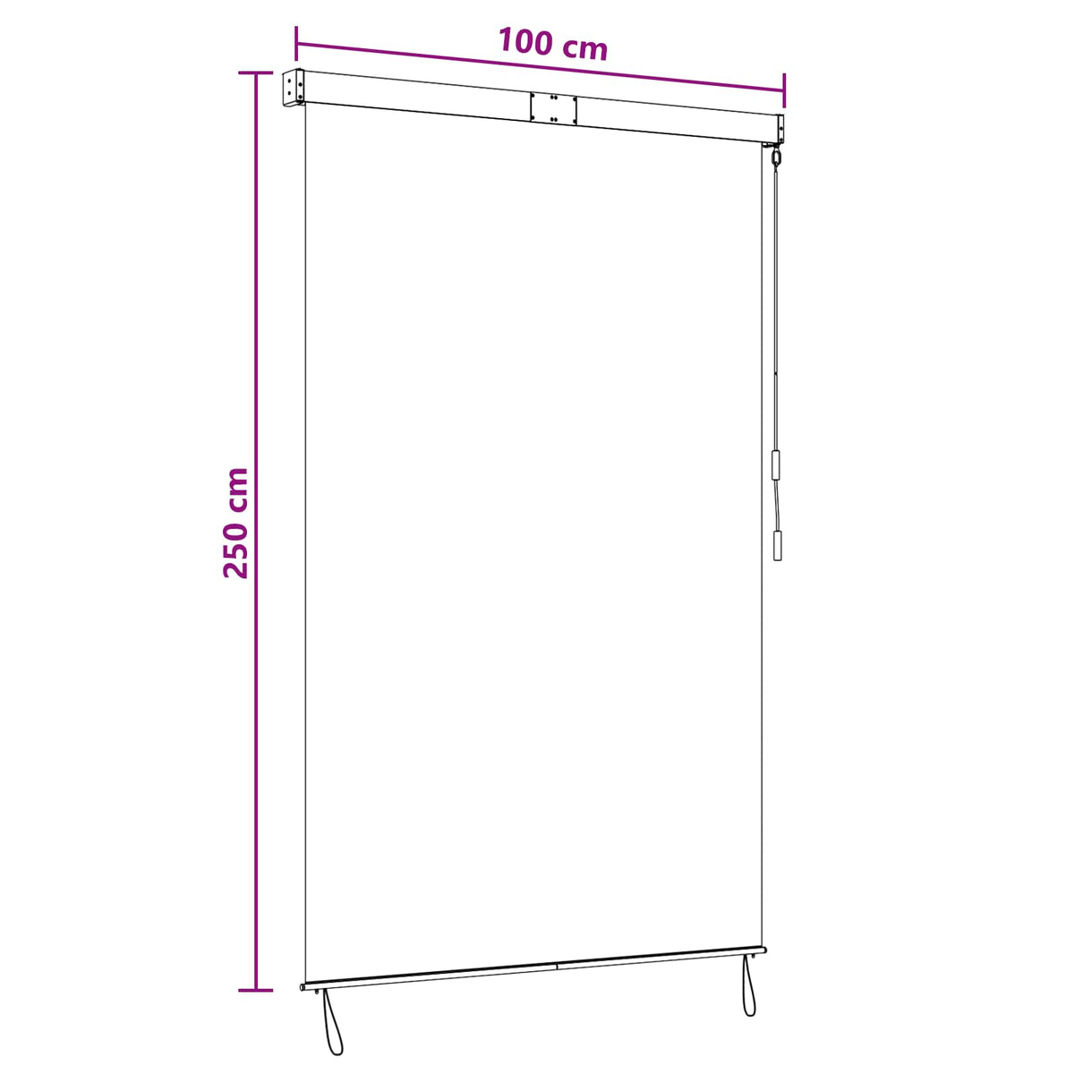 Rullegardin Flerfarvet 100 x 250 cm Stof og Aluminium